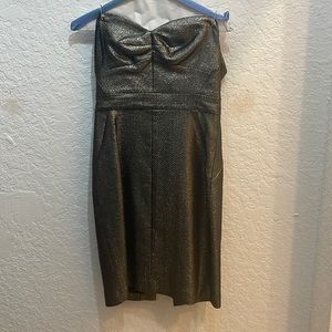 Trina Turk gold strapless dress